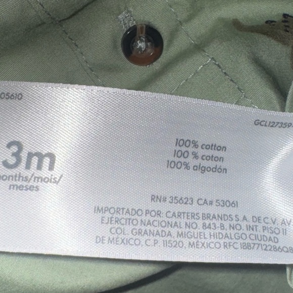 Carter's Olive Dinosaur Print Baby Romper - Picture 6 of 7